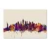Trademark Fine Art Michael Tompsett New York City Skyline 12 x 19 Canvas Stretched Art Print (19