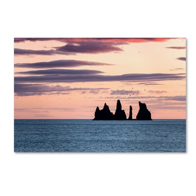 Trademark Fine Art Philippe Sainte-Laudy Reynisdrangar at Sunset 12 x 19 Canvas Stretched (190836321629)