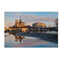 Trademark Fine Art Mathieu Rivrin Sunrise in Notre Dame de Paris 12 x 19 Canvas Stretched Art Print (190836133222)