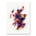 Trademark Fine Art Michael Tompsett Scotland Paint Splashes Map 2 14 x 19 Canvas Stretched (190836014330)