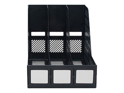 Advantus 10.25H x 10W x 10.25D Plastic Magazine Holder, Black, Each (34091)