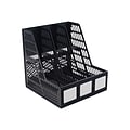 Advantus 10.25H x 10W x 10.25D Plastic Magazine Holder, Black, Each (34091)