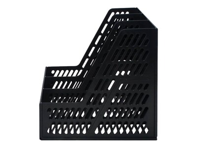 Advantus 10.25"H x 10"W x 10.25"D Plastic Magazine Holder, Black, Each (34091)