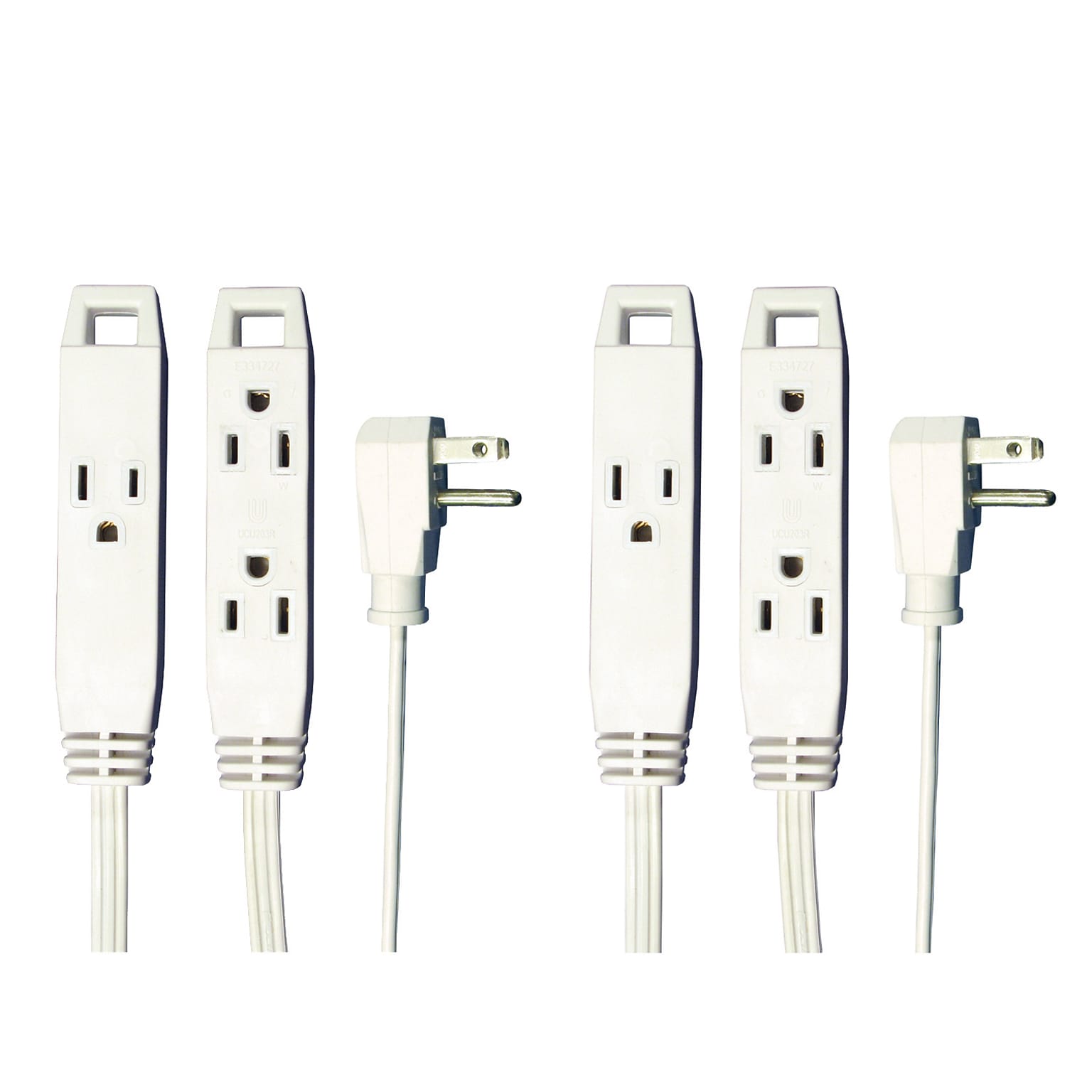 Axis 8 Extension Cord, 3-Outlet, White (KIT45505X2)