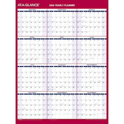 2020 AT-A-GLANCE 12 x 15 11/16 Vertical/Horizontal Reversible Erasable Compact Wall Calendar (PM330B-28-20)