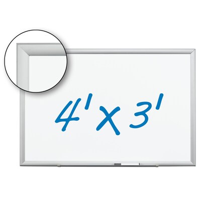 3M™ Porcelain Dry Erase Board, Aluminum Frame, 48" x 36" (DEP4836A)