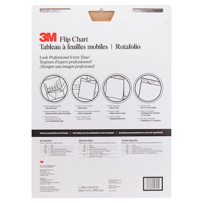 3M Flip Chart Easel Pad, 25" x 30", 40 Sheets/Pad, 2 Pads/Carton (MMM570)