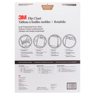 3M Flip Chart Easel Pad, 25" x 30", 40 Sheets/Pad, 2 Pads/Carton (MMM570)