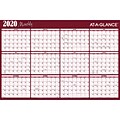 2020 AT-A-GLANCE 48 x 32 Horizontal Erasable Yearly Wall Calendar Red/Blue (A152-20)