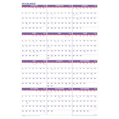 2020 AT-A-GLANCE 24W x 36H Yearly Wall Calendar (PM12-28-20)