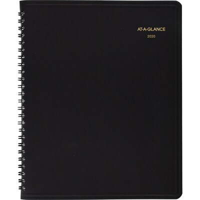 2020 AT-A-GLANCE 7 x 8 3/4 24-Hour Daily Appointment Book / Planner Black (70-824-05-20)