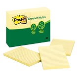 Post-it® Greener Notes, 4 x 6, Canary Yellow, 100 Sheets/Pad, 12 Pads/Pack (660-RP)