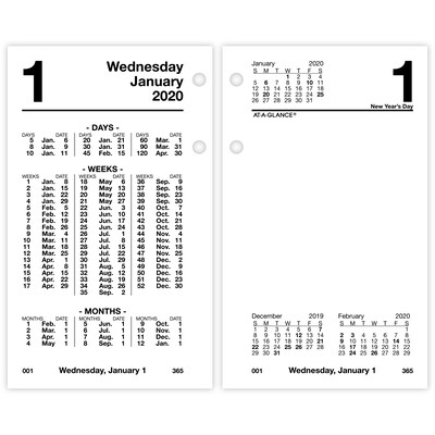 2020 AT-A-GLANCE 3 1/2 x 6 Financial Daily Desk Calendar Refill (S170-50-20)