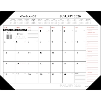 2020 AT-A-GLANCE 22 x 17 Two-Color Monthly Desk Pad (SK1170-00-20)