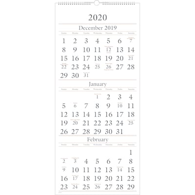 2020 AT-A-GLANCE 12 x 27 3 Month Wall Calendar (SW115-28-20)