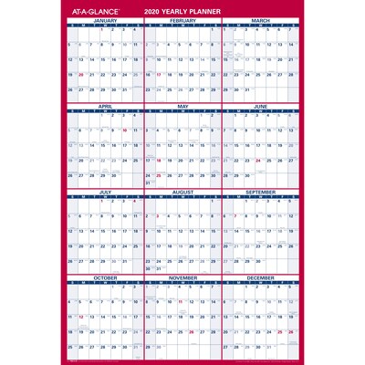 2020 AT-A-GLANCE 24 x 36 Reversible Vertical/Horizontal Yearly Wall Calendar (PM212-28-20)