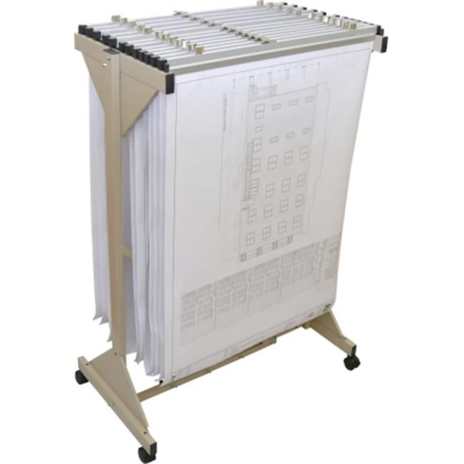 AdirOffice Mobile Plan Center for Blueprints Adjustable Large File Stand Storage Cart, Gray (615)