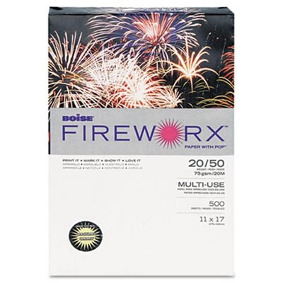 Boise FIREWORX Premium Multi-Use Colored Paper, 20 lbs., 11 x 17, Crackling Canary, 500 Sheets/Ream (MP2207CY)