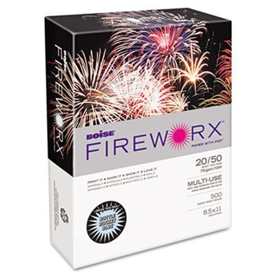 Boise FIREWORX Premium Multi-Use Colored Paper, 20 lbs., 8.5 x 11, Bottle Rocket Blue, 500 Sheets/Ream (MP2201-BE)