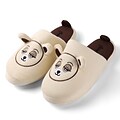 Aerusi Women Home Spa Plush Slipper Beige Teddy Bear Size 7 - 8