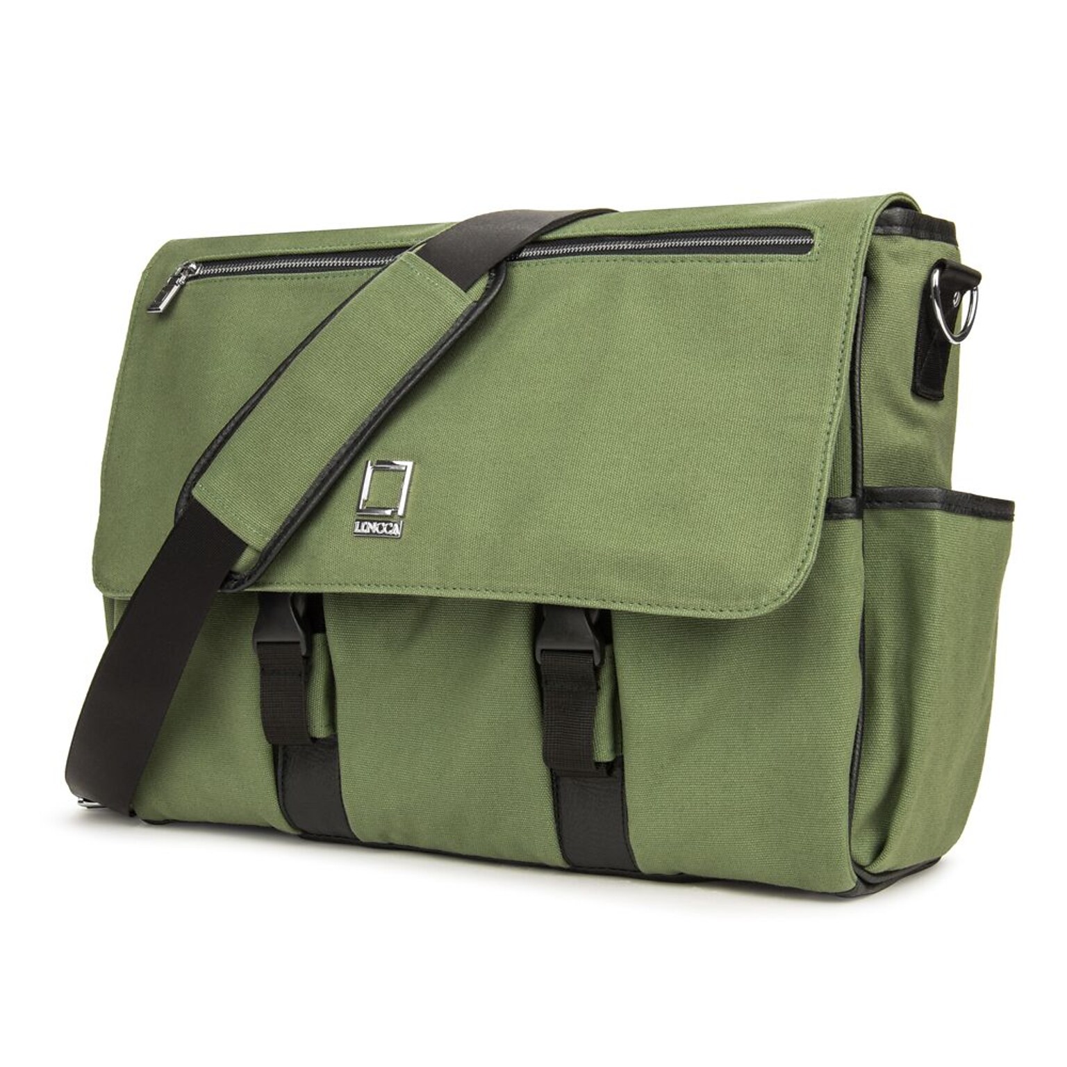 Lencca Camma SLR DSLR Canvas Camera Messenger Bag, Green (LENLEA401)