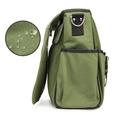 Lencca Camma SLR DSLR Canvas Camera Messenger Bag, Green (LENLEA401)