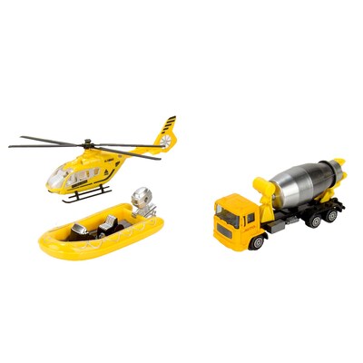 Blue Block Factory Builders Rescue Squad Stellar Diecast Play Set Yellow