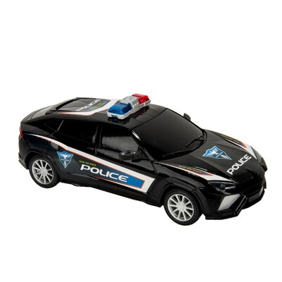 Blue Block Factory Friction Power Police Cruiser Car Black