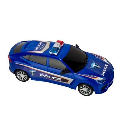 Blue Block Factory Friction Power Police Cruiser Car Blue