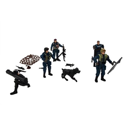 Blue Block Factory Combat Tactical Special Force Police Army Battle Play Set