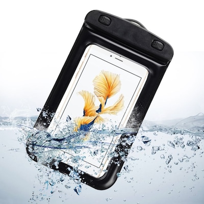 SumacLife Waterproof Pouch Case Black For use with Iphone 7 plus Samsung Galaxy Note 8