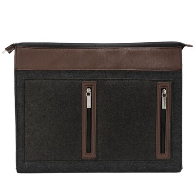 Vangoddy Exo Woolen Felt Laptop Sleeve, 17.3 Inch, Brown