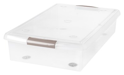 IRIS Underbed Store and Slide 40 Qt. Latching Lid, Storage Box, Clear, 6/Pack (170291)