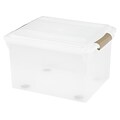 IRIS® 34 Qt Store And Slide File Box, Clear, 4 Pack (140012)