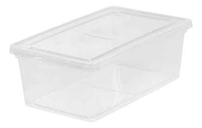 IRIS 6 Qt. Snap Lid Storage Box, Clear, 18/Pack (200400)