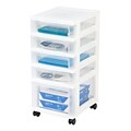 IRIS® 5-Drawer Storage Cart, White, 2 Pack (116803)