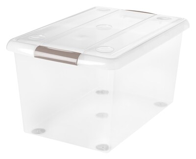 IRIS 61 Qt. Store and Slide Storage Box, Clear, 6/Pack (170346)