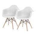 IRIS® Plastic Shell Chair With Arm Rest, 2 Pack, White (586715)