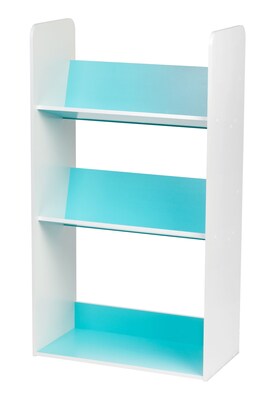 IRIS® 3 Tier Book Cart, White and Blue (596101)