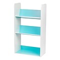 IRIS® 3 Tier Book Cart, White and Blue (596101)