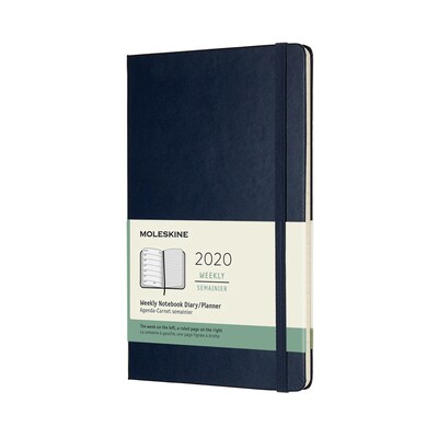 Moleskine 2020 Weekly Semainier Notebook, Hard Cover, 5 x 8.25, Blue (628905)