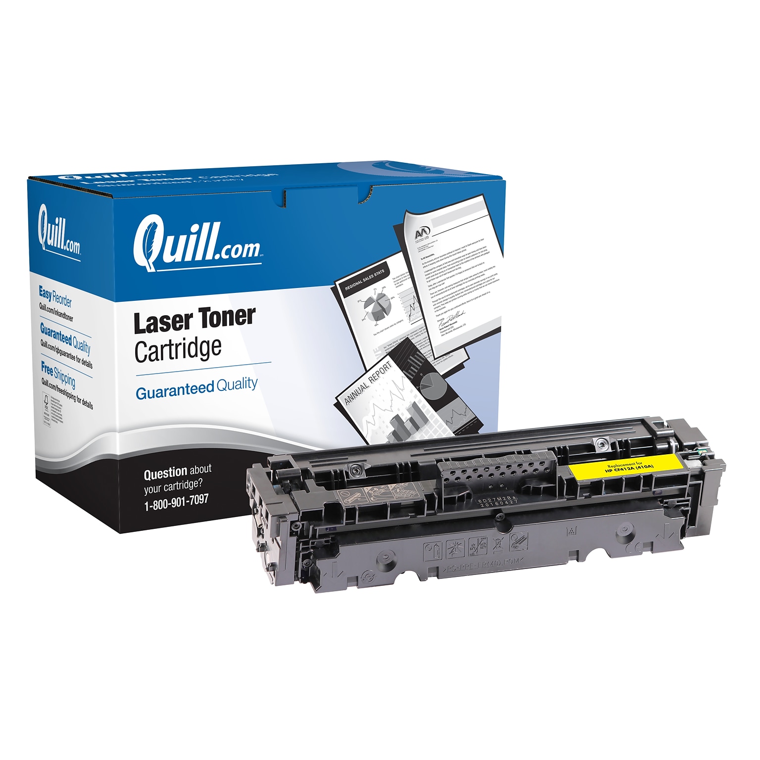 Quill Brand® Remanufactured Yellow Standard Yield Toner Cartridge Replacement for HP 410A (CF412A) (Lifetime Warranty)
