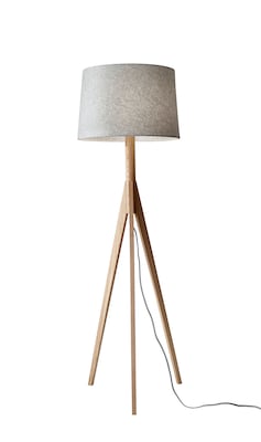 Adesso Eden 59.25H Wood Floor Lamp with Drum Shade (3208-12)