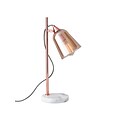Adesso® Marlon Incandescant Table Lamp, Shiny Copper with Amber Glass Shade (3842-20)