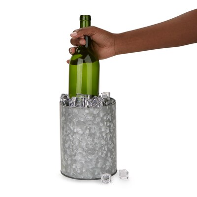 Mind Reader 2 Pack Galvanized Utensil Holder, Serve Ware Holder, Kitchen Condiment Organizer, Countertop, Silver (2UTENGA-SIL)