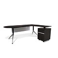 Unique Furniture 300 Collection Executive Teardrop Desk with Right Return Pedestal Espresso (381-ESP)