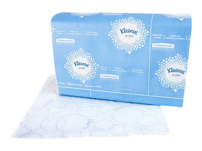 Kleenex Ultra Soft Multifold Paper Towels, 2-Ply, 150 Sheets/Pack, 16 Packs/Carton (43752)