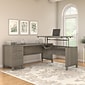 Bush Furniture Somerset 72"W 3 Position Sit to Stand L Shaped Desk, Ash Gray (SET014AG)