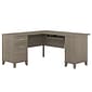 Bush Furniture Somerset 60"W L Shaped Desk with Storage, Ash Gray (WC81630K)