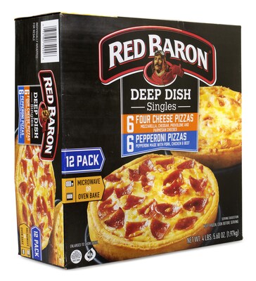 Red Baron Deep Dish Pizza Singles, Variety Pack, 12/Pack (74924)